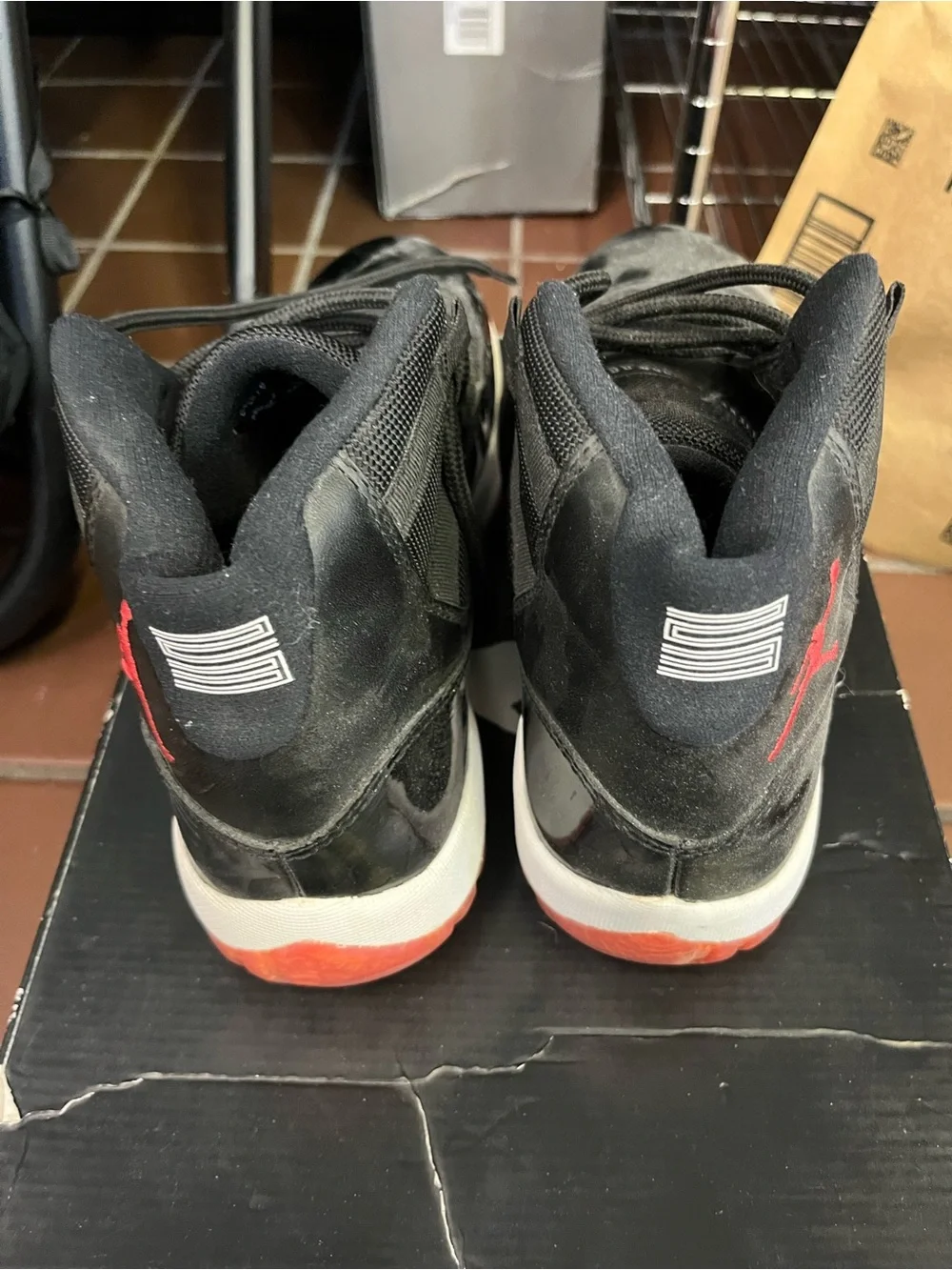 Jordan Black with Red Accents High-Top Sneakers